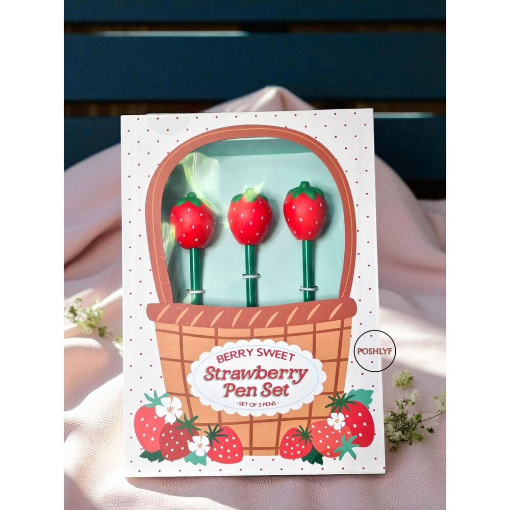 Eccolo Berry Sweet Strawberry Pen Set of 3